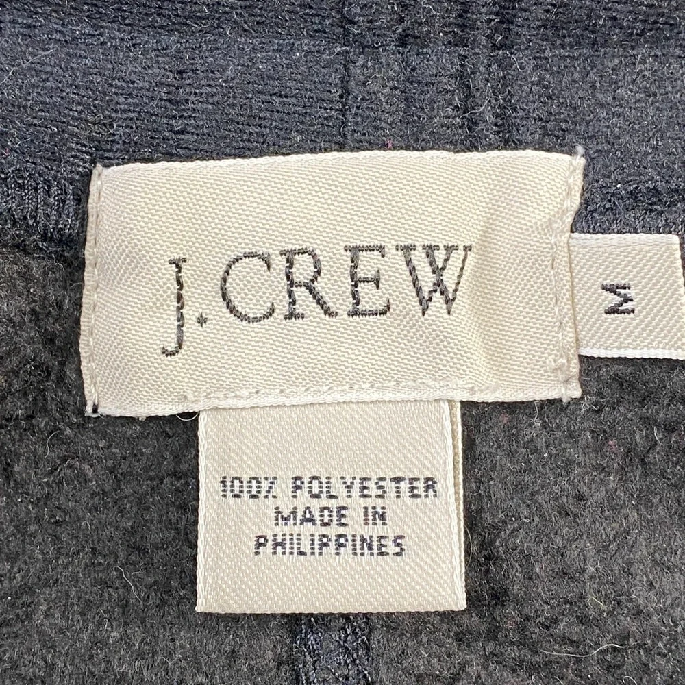 J. Crew Black Fleece Sweatpants Baggy Zipper Pockets Elastic Waist Size‎ M